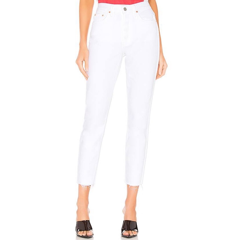 GRLFRND Karolina High-Rise Crop in White Flag